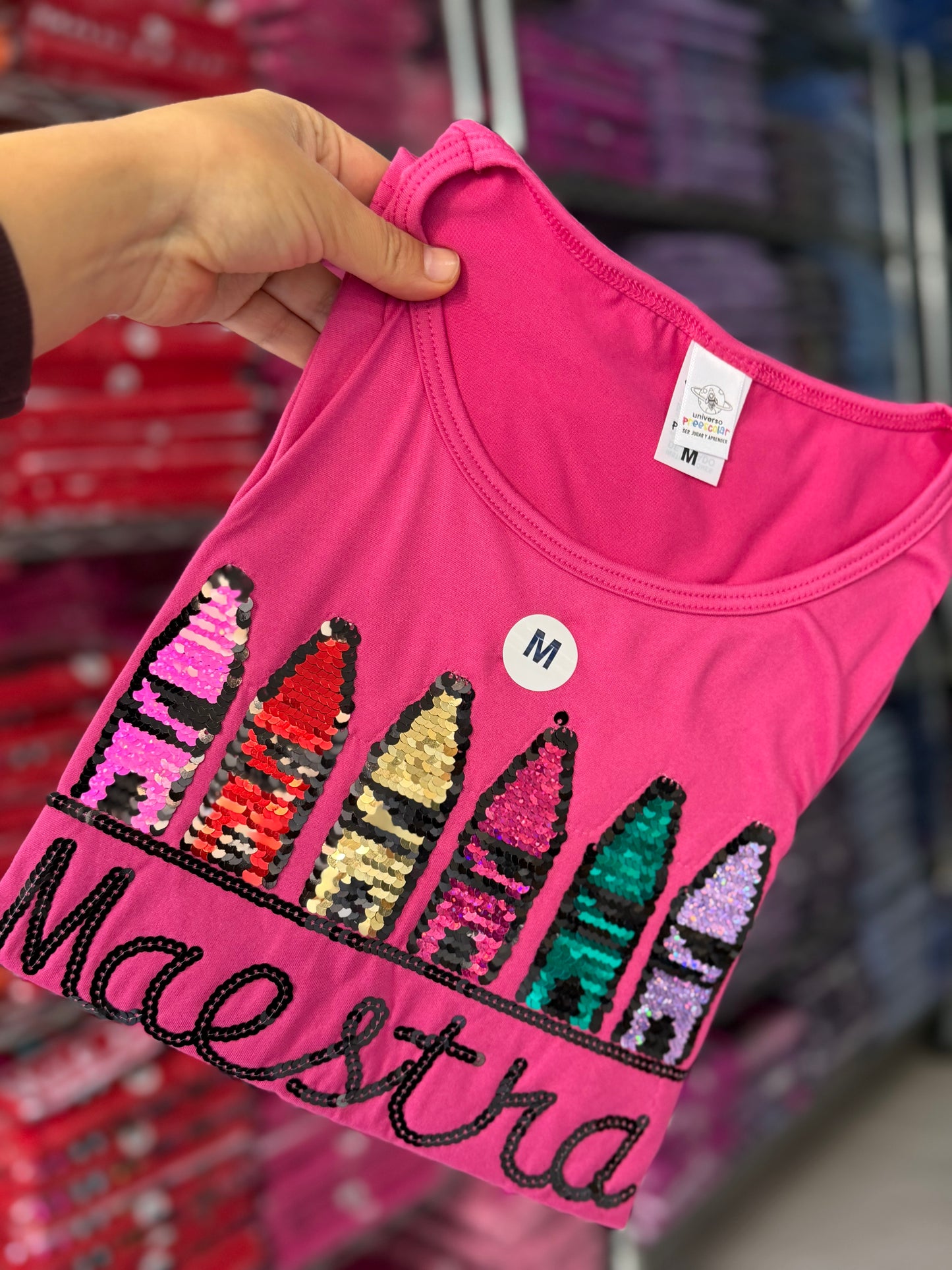 playera crayolas rosa fucsia