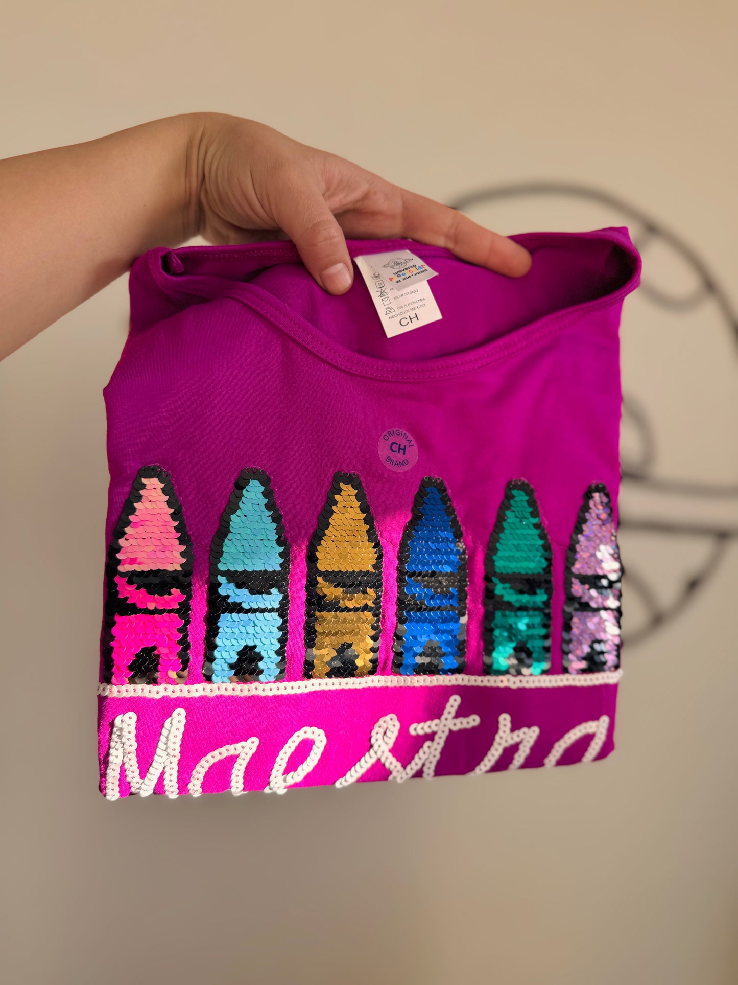 Playera crayolas magenta