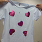 Playera corazones rosas de lentejuela
