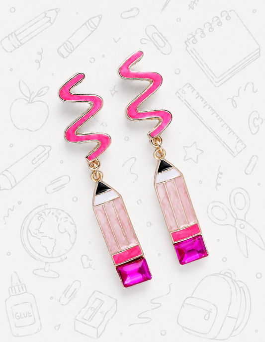 Aretes garabato rosa